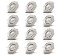 B.K.Licht 12 Pack Matt Nickel 12x4.9W LED Recessed Light in Metallic Silver B.K.Licht Metallic Silver