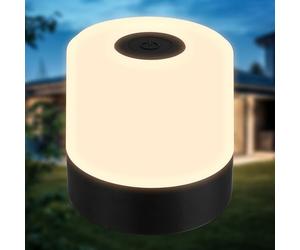 B.K.Licht - Mini LED Table Lamp Wireless IP44 with Touch Phase dimmable, Rechargeable Battery, USB-C Cable, Bedside lamp, Decorative lamp, LED lamp, Outdoor lamp, Children's Room, 7x7 cm, Black