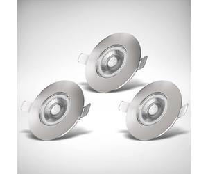 B.K.Licht Set of 3 Bathroom recessed LED spotlights, Ultra-Thin, Ceiling Cut-Out Ø68mm/2.6in, Built-in 5W LED modules, 460Lm, Warm White Light 3000K, IP44 Ceiling Spots, no Transformer Required 230V