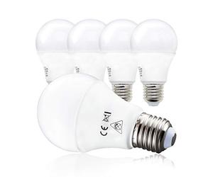 B.K.Licht Set of 5 LED E27 Lightbulbs, 9W Equivalent 75W Halogen, Warm White 2700K, 806 Lm, Bright Illumination for Ceiling Lights and Lamps in All Living Areas