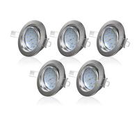 B.k.licht Set Of 5 Recessed Lights Led Downlights Spotlights Adjustable Warm White 400Lm Matt Nickel