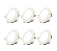 B.K.Licht Set of 6 LED 230V Slim 3 Step Dimming Recessed Spotlights in White B.K.Licht White