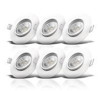 B.k.licht Set Of 6 Recessed Lights Led Downlights Spotlights Adjustable Warm White 4,9W 480Lm