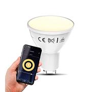 B.K.Licht Smart LED Bulb, GU10, Warm White Light 2700K, dimmable via Smartphone, Voice Control, Works with Free app for iOS & Android, 350Lm, 5.5W, Wi-Fi Bulb