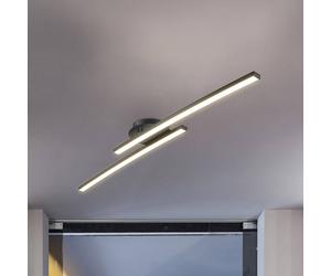 B.K. Licht Snore LED ceiling light, 2-bulb, black, metal, 3,000 K