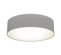B.K.Licht - Ceiling Light with Fabric Light Shade, Flush Mount Light Fitting, 2 E27 Sockets, max. 40 watt Bulb, Livingroom, Bedroom Ceiling Lights, Hallway Lighting, Soft Light Lamp, 38x10 cm, Taupe