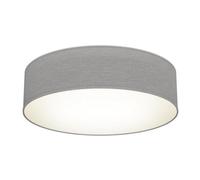 B.K.Licht - Ceiling Light with Fabric Light Shade, Flush Mount Light Fitting, 2 E27 Sockets, max. 40 watt Bulb, Livingroom, Bedroom Ceiling Lights, Hallway Lighting, Soft Light Lamp, 38x10 cm, Taupe