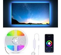 B.K.Licht - USB LED Strip 2 m Smart via App and Voice Control, Colourful RGB Light, Dimmable, Smart Home LED Strip, LED Strip, Gaming Decoration, LED Strip, LED Light Strip, 200 x 1 x 0.3 cm, Black
