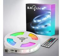 B.K.Licht - USB LED Strip 5 m with Remote Control, Colourful RGB Light, Dimmable, LED Strip, Room Decoration, Gaming Decoration, LED Strip, LED Light Strip, 500 x 0.2 x 1 cm, White