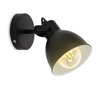B.K.Licht Wall Light, Rotatable spot, E27 Socket, Bulb not Included, Retro Wall lamp, swivelling Spotlight, Vintage Industrial spot, Black-White