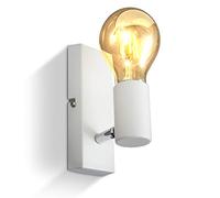 B.K.Licht Wall Light, Rotatable Spot, E27 Socket, Bulb not Included, Spotlight for Living Room, Bedroom & Corridor, White Lamp, Metal, Swivel Design IP20 230V