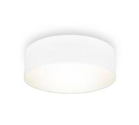B.K.Licht Fabric Ceiling Light - Flush Mount Textile Lampshade, 1 E27 Socket, 40 Watt Max, Livingroom, Bedroom, Hallway Lighting, Soft Light, 30x10 cm, White