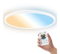 B.K.Licht - LED Panel with Remote Control, Slim, Dimmable, Adjustable CCT from Warm to Daylight White, IP44, Ceiling Lights, Bathroom Light, Bathroom Lights Ceiling, Living Room, 42x3 cm, White