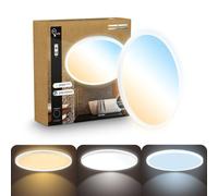 B.K.Licht - LED Panel with Remote Control, Slim, Dimmable, Adjustable CCT from Warm to Daylight White, IP44, Ceiling Lights, Bathroom Light, Bathroom Lights Ceiling, Living Room, 42x3 cm, White