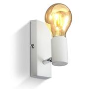 B.k.licht White Metal Wall Light E27 Lamp Rotatable Tiltable Bulb Not Included 165X50X110mm