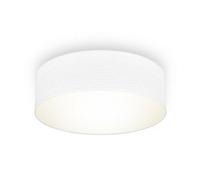 B.K.Licht Fabric Ceiling Light - Flush Mount Textile Lampshade, 1 E27 Socket, 40 Watt Max, Livingroom, Bedroom, Hallway Lighting, Soft Light, 30x10 cm, White