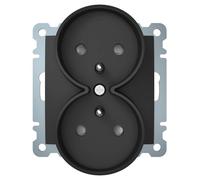 B.KWADRAT Anthracite 2-Gang Socket with Earthing for Single