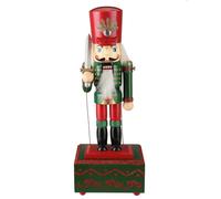 (B) Large Wooden Guard Nutcracker Soldier Toys Music Box Xmas Christmas Gift Decor