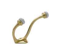 B&M Coat and Hat Hook with Porcelain TIP Finished in Polished Brass