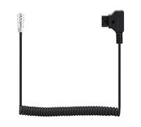 B Male to BMPCC4K Female Coiled Power Adapter Cable, Power Cable for Blackmagic Cinema Camera 4K, Flexible Coiled Design with Durable Metal and Plastic Construction, Com