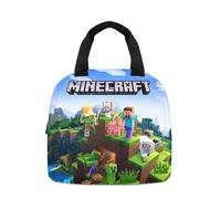 (B) Minecraft 3D Printed Lunch Bag Thermal Portable Insulated Picnic Food Lunch Box Bag