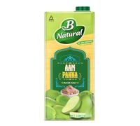 B Natural Masala Aam Panna - 1L | Traditional Raw Mango Spiced Drink | No Added Sugar | Enriched with Mint & Cumin | Natural Summer Coolant | Ready-to-Serve Indian Beverage