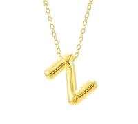 B Necklace Bubble Letter Necklace Gold Initial Necklaces for Women Trendy Chunky Charm Pendant Necklaces Gold Jewelry Birthday for Women Teen Her Mom Grandma Wife Sister Music Necklace (Z, One Size)