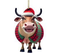 (B) Novelty Festive Christmas Decorations Christmas Decoration Personalized Cow Gift Christmas Tree Hanging Decoration Ornaments for Indoor Outdoor,