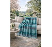 B O S A L O N I Home Throw Blanket 130 x 170 cm - Soft Warm Flannel for Sofa and Bed, Modern Pattern, Washable, Elegant for Home or Office - Aqua Green/Grey
