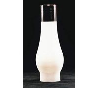 B&P Lamp® 2 5/8 Inch by 10 Inch Glass Lamp Chimney with 3/4 Frosted Decoration for Vintage and Antique Style Globes