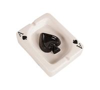 B Playing-Card Ashtray Home Decor Modern Meeting Room Desk Ornaments Simple Smoking Accessories Decor Ash Tray No. 1 Black white