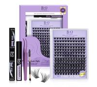 B&Q B02 156 Pieces Voluminous Lashes Extension Set - Dramatic Cluster Effect with 8-16 mm Mix for Electrifying Look, 15 Minute Profilook, Eyelash Extensions Set Complete