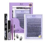 B&Q B28 156 Pieces Lashes Extension Set with 156 Individual Clusters - Eye-Enlarging Cluster Fake Lashes Kit for Instant Eye Enlargement Effect, 15 Minute Salon Look, Eyelash Extensions Set Glue