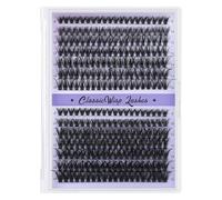 B&Q ClassicWisp Eyelash Extensions - 280 Pieces Cluster Lash, 40D + 50D Natural Soft D Curl Fake Lashes 8-16 Mix, Black Lash Clusters
