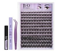 B&Q Cluster Lashes Kit Manga Lashes Cosplay Eyelashes Individual Kit 144pcs Spiky Lash Clusters C Curl 8-18mix Lash Clusters Soft & Comfortable Individual Eyelashes Bond Seal Remover（Butterfly Girl）