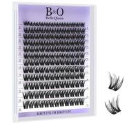 B&Q EcoWisp 144 Cluster False Eyelashes, Soft Thin Band, 8-16mm Mixed Lengths, Natural Look Individual Eyelash Clusters, Easy Apply No Eyelash Curler Needed, Eco-Friendly PBT Lashes(EcoWisp 03)