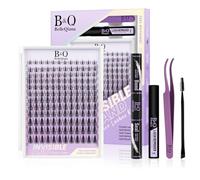 B&Q Fairy Cluster Lashes Kit 8-18mm Individual Eyelashes Invisible Band 144pcs Manga Lashes Eyelashes Individual Kit Soft & Waterproof Lash Clusters with Bond & Seal & Removal (Kit-Fairy Lash)