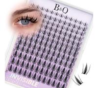 B&Q Fairy Lash Clusters 144PCS Individual Eyelashes C Curl Wispy Cluster Lashes 8-16MM Eyelash Extensions DIY Natural Individual Lashes with Soft Thin Band Eyelash Clusters at Home(Fairy)
