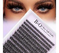 B&Q Fluffy Cluster Lashes 90D Volume Lash Clusters 280pcs DIY Individual Eyelashes Soft False Lashes D Curl Cat Eye Lashes Elegant Eyelash Clusters for Office Commutes(90D-8-16MM)