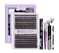 B&Q Fluffy Cluster Lashes Kit 70D+90D DIY Volume Eyelashes Individual Kit