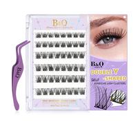 B&Q Lash Cluster Lashes Extension Set Self-Adhesive Eyelash Extensions Artificial Eyelashes SA03 Self-Adhesive & Glue-Free - Perfect for Office, Dates and Parties - Natural Volume Look in Seconds