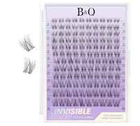 B&Q Lashes Extension, 144 Pieces, Invisible Tape Eyelash Extensions, 8-16 Mix, Invisible Eyelash Extensions, 7 Days Hold, Flora Style, D Curl, Lazy Girl Eyelash Extension (Flora 8-16 Mix)