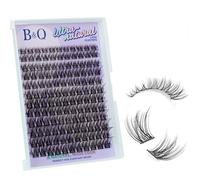 B&Q Natural Wispy Cluster Lashes 132PCS Lash Clusters C Curl 8-16mm DIY Individual Eyelashes Cruelty Free & Easy Apply Eyelash Clusters Soft Individual Lashes for Daily Look(Natural 01)