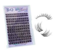 B&Q Natural Wispy Cluster Lashes 144PCS Lash Clusters C Curl 8-16mm DIY Individual Eyelashes Cruelty Free & Easy Apply Eyelash Clusters Soft Individual Lashes for Daily Look(Natural 02)