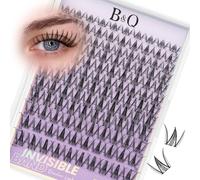 B&Q Snow Lotus Lash Clusters 120PCS Individual Eyelashes C Curl Wispy Cluster Lashes 8-16MM Eyelash Extensions DIY Natural Individual Lashes with Soft Thin Band Eyelash Clusters at Home(Snow Lotus)