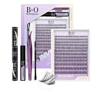 B&Q Venus Cluster Lashes Kit 8-18mm Individual Eyelashes Invisible Band 120pcs Manga Lashes Eyelashes Individual Kit Soft & Waterproof Lash Clusters with Bond & Seal & Removal (Kit-Venus)