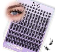 B&Q Victory Lash Clusters 144PCS Individual Eyelashes C Curl Wispy Cluster Lashes 8-16MM Eyelash Extensions DIY Natural Individual Lashes with Soft Thin Band Eyelash Clusters at Home(Victory)