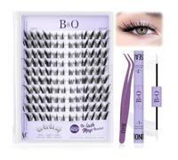 B&Qaugen Foxy Lash Extension Kit - Natural Lash Clusters with Invisible Band - 7-16mm - C Curl - No Lash Map - Beginner Friendly - 80g