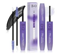 B&Qaugen Lash Cluster Glue and Remover Cluster Lash Glue for DIY Lash Extension 10ML Strong Hold Lash Bond Clear Lash Remover for Cluster Lashes with Clean Brush Eyelash Bond Oil Remover (Black Glue)