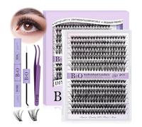 B&Quagen Cluster Lashes Kit 280pcs Natural Lashes Cluster Kit D Curl 30D 40D Mix 9-16mm Diy Lash Extensions Kit with Lash Bond and Seal and Tweezers Reusable eyelash extension kit for beginner